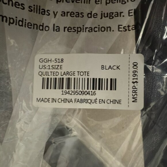 Gilda Paris Quilted Large Tote NWT - Picture 5 of 5